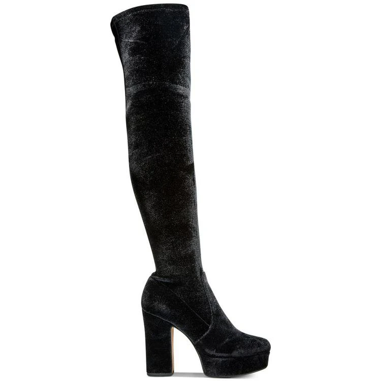 商品Avec Les Filles|Linnea Over-The-Knee Velvet Boots,价格¥480,第2张图片详细描述