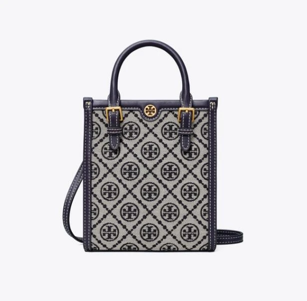 托里·伯奇TORY BURCH 女士老花刺绣织物配皮托特包斜挎包  商品