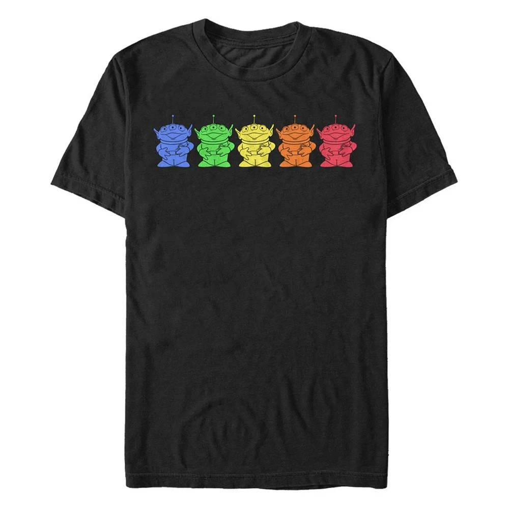商品Disney|Disney Pixar Men's Toy Story Rainbow Alien Line Up, Short Sleeve T-Shirt,价格¥185,第1张图片