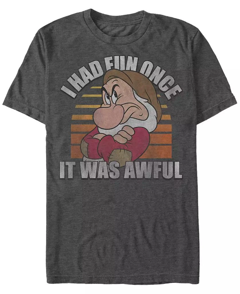 商品Disney|Disney Men's Snow White and the Seven Dwarfs Grumpy Had Fun Once, Short Sleeve T-Shirt,价格¥187,第1张图片