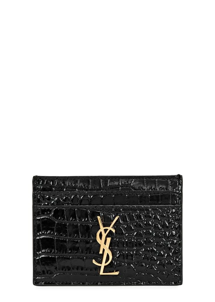 商品Yves Saint Laurent|Crocodile-effect leather card holder,价格¥2668,第1张图片