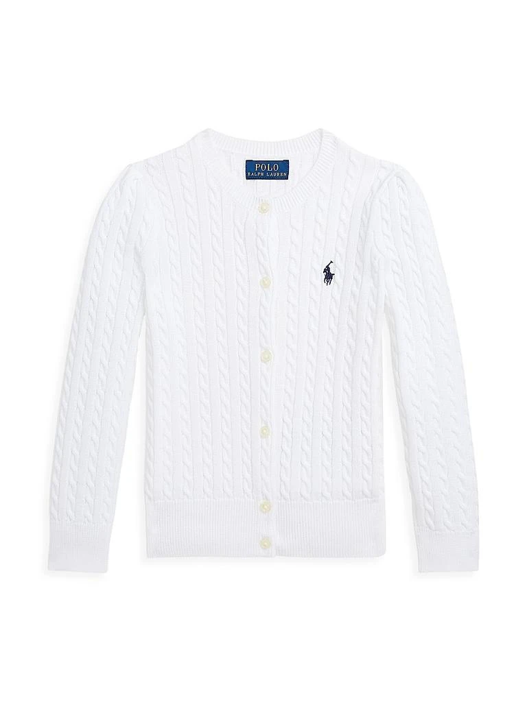 商品Ralph Lauren|Little Girl's & Girl's Cotton Cable-Knit Sweater,价格¥449,第1张图片
