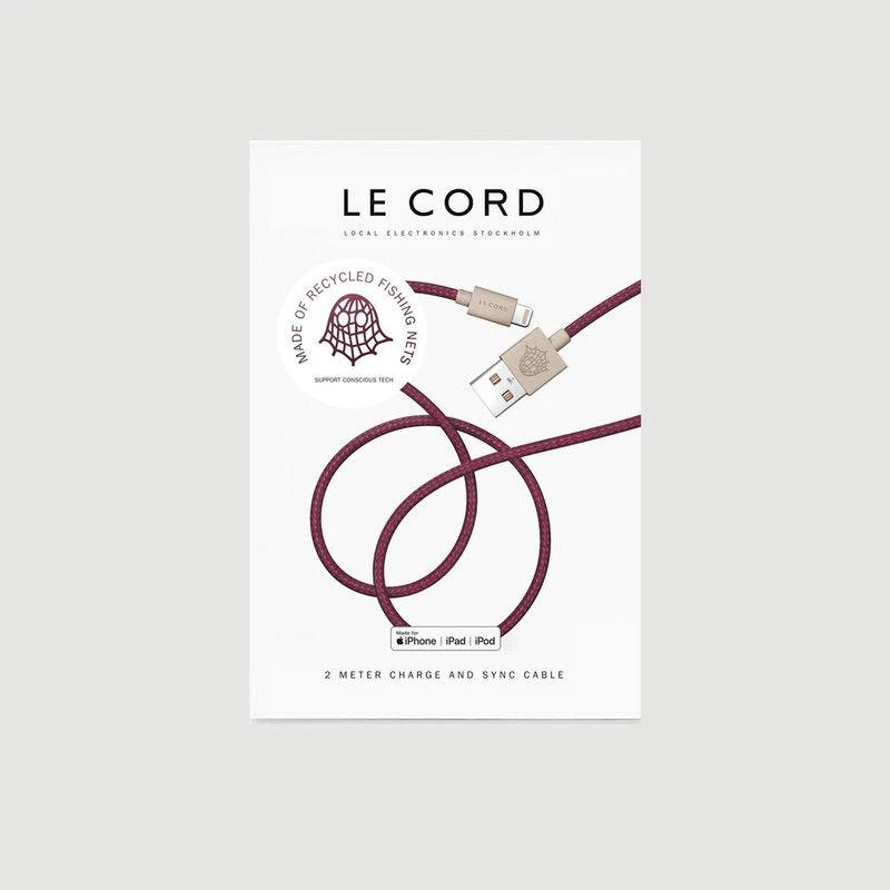 商品Le Cord|Recycled USB cable 2 meters Prune LE CORD,价格¥198,第1张图片