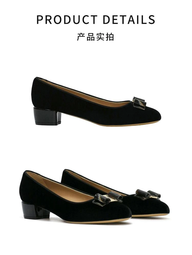 商品Salvatore Ferragamo|香港直邮SALVATOREFERRAGAMO菲拉格慕女士黑色套脚高跟鞋0587501,价格¥5119,第3张图片详细描述