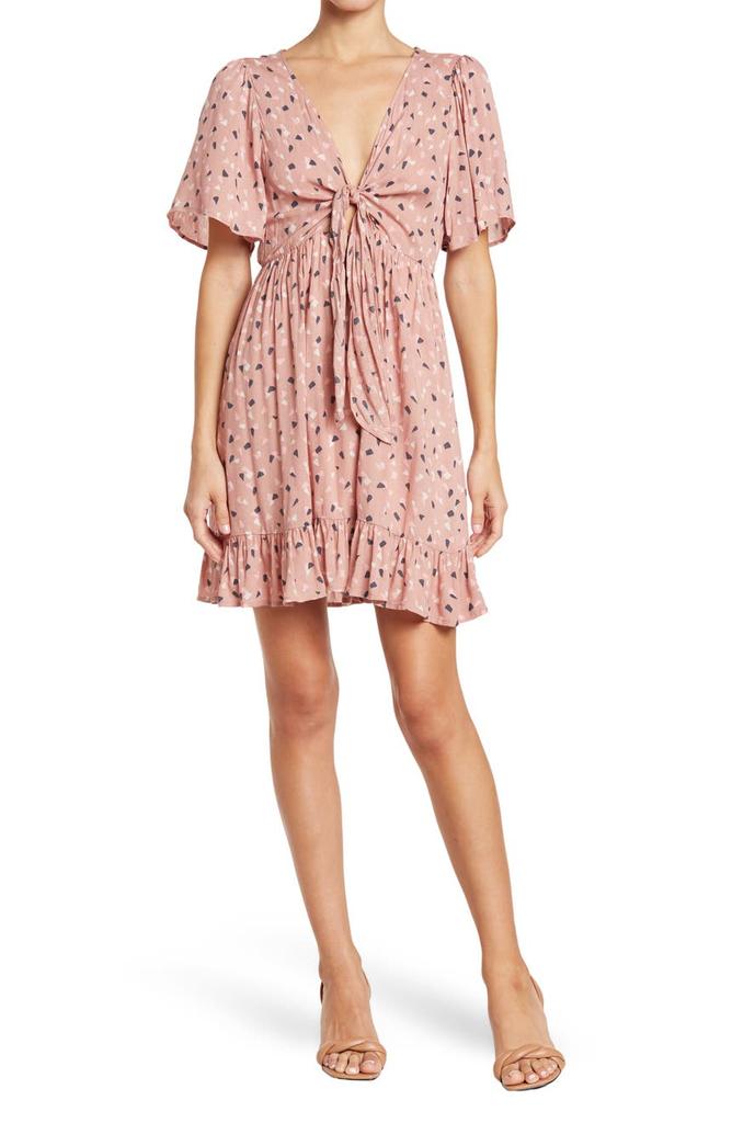 Flutter Sleeve Midi Flounce Dress商品第1张图片规格展示
