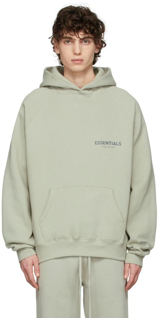 商品Essentials|绿色套头连帽衫 SSENSE 独家发售,价格¥371,第1张图片