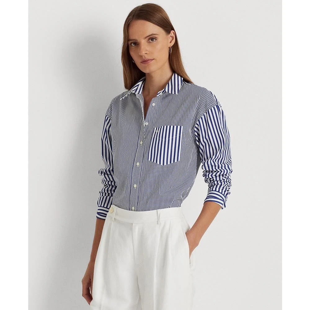 商品Ralph Lauren|Women's Striped Cotton Broadcloth Shirt,价格¥562,第1张图片