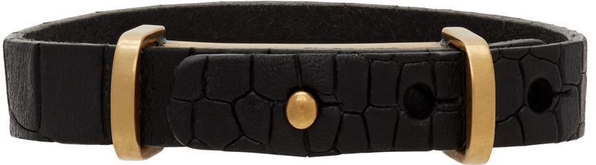 商品Yves Saint Laurent|Black Croc Belt Bracelet,价格¥2871,第1张图片