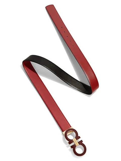 商品Salvatore Ferragamo|Adjustable &amp; Reversible Double Gancini Buckle Belt,价格¥1998,第1张图片