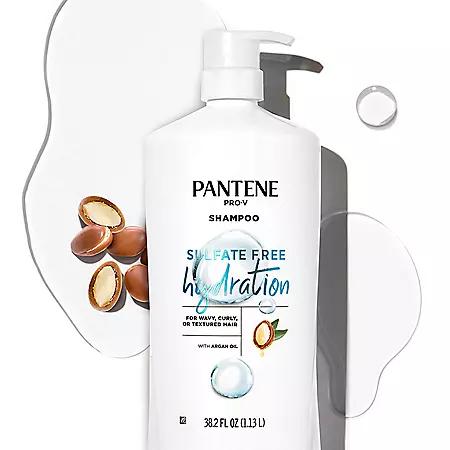 Pantene Pro-V Sulfate Free, Paraben Free, Mineral Oil Free & Dye Free Hydrating Shampoo with Argan Oil for Curly, Wavy or Textured Hair (38.2 fl. oz.)商品第4张图片规格展示