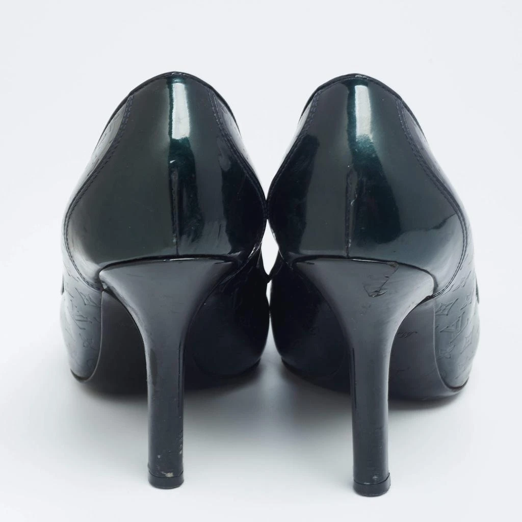 商品[二手商品] Louis Vuitton|Louis Vuitton Green Patent Monogram-Vernis-Claudia-Pumps  Size 38,价格¥2097,第5张图片详细描�述
