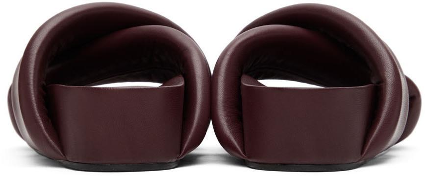 商品Jil Sander|Burgundy Oversize Wrapped Slides,价格¥4369,第4张图片详细描述
