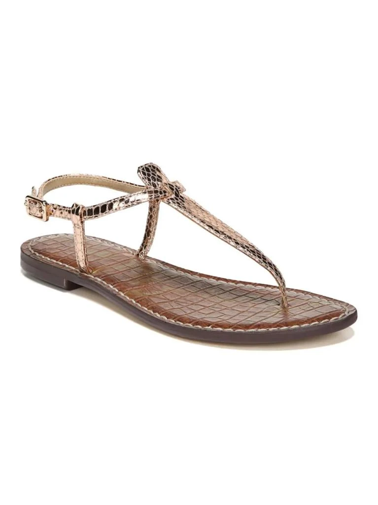 商品Sam Edelman|Gigi Rose Gold Boa Snake Print Leather Thong Sandals,价格¥528,第2张图片详细描述