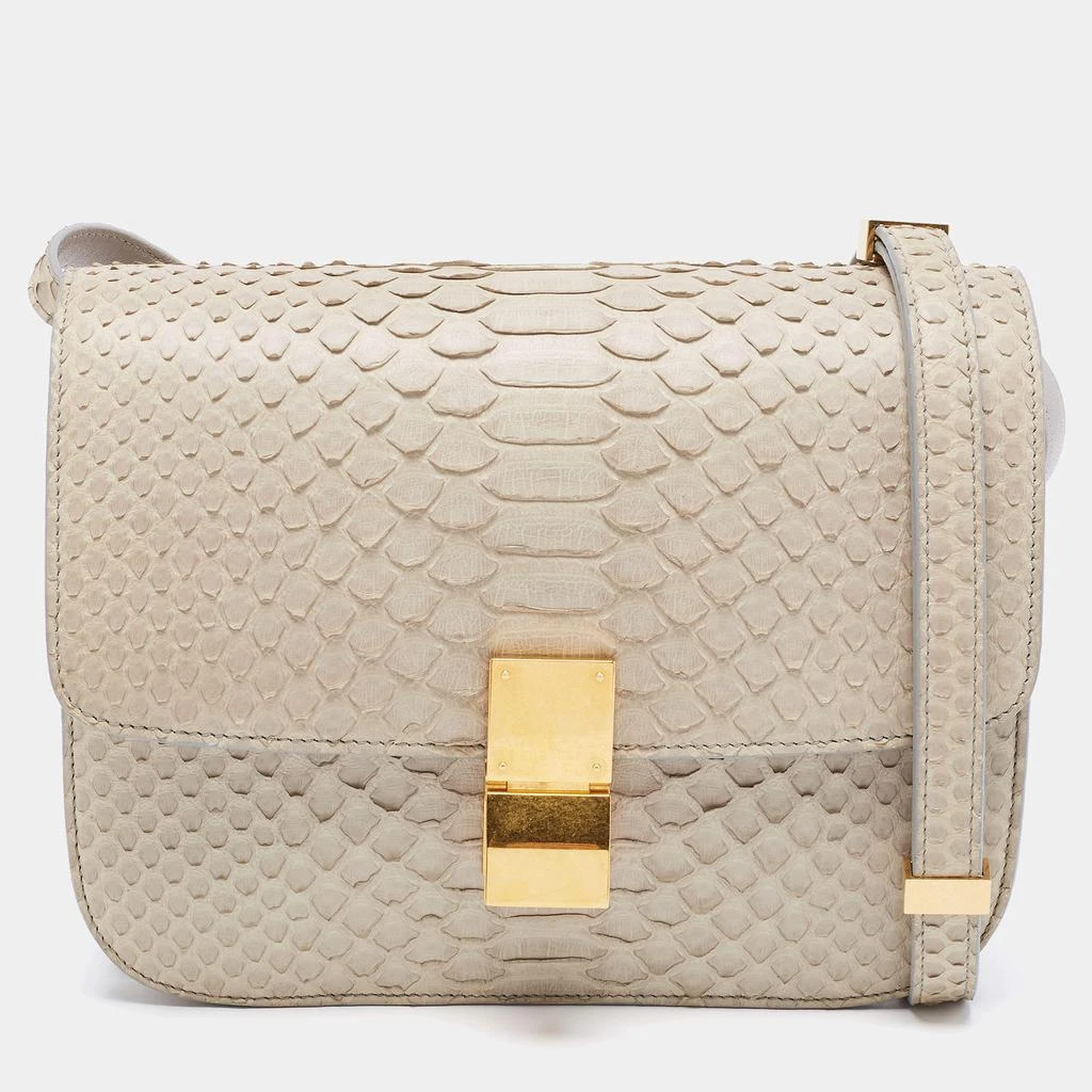 商品[二手商品] Celine|Celine Grey Python Medium Classic Box Shoulder Bag,价格¥14404,第1张图片