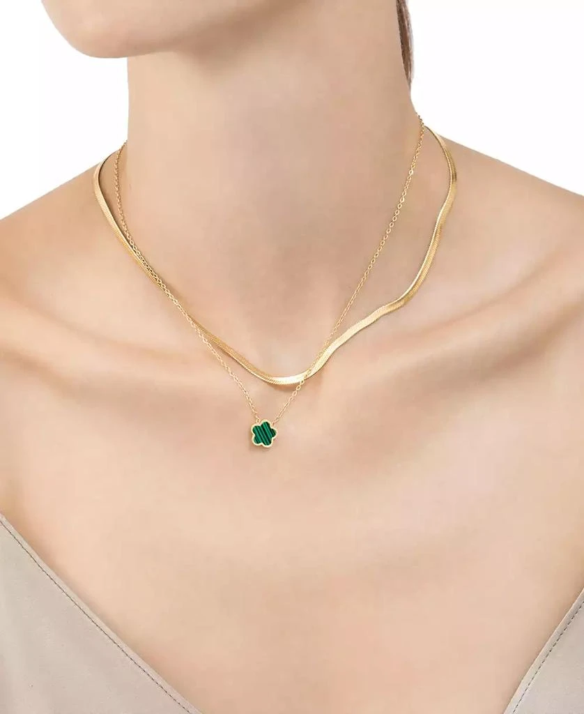 商品ADORNIA|Green Mother Of Pearl Clover Necklace,价格¥224,第3张图片详细描述