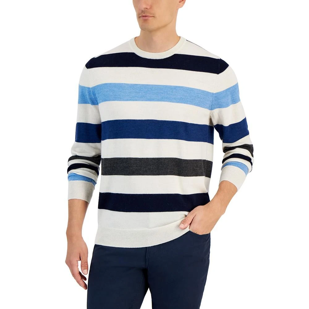 商品Club Room|Men's Merino Stripe Sweater, Created for Macy's,价格¥222,第1张图片