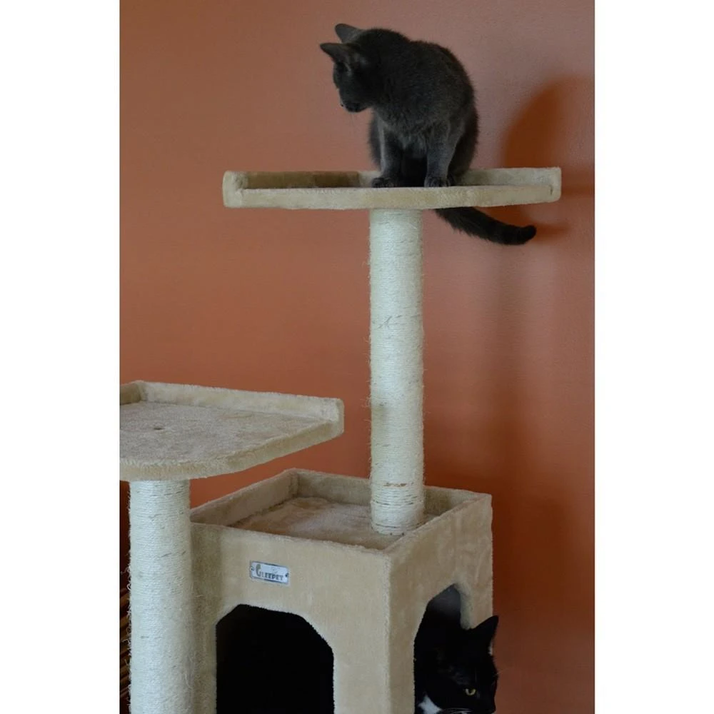 商品Macy's|57-Inch Real Wood Cat Tree With Two-Door Condo,价格¥784,第4张图片详细描述