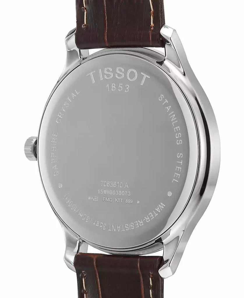 商品Tissot|Men's Swiss Tradition Brown Leather Strap Watch 42mm,价格¥2445,第4张图片详细描述