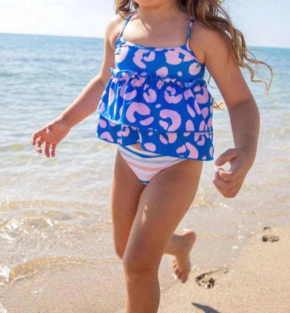 商品Blueberry Bay swimwear|Girls Caribbean Two-Piece Swimsuit In Blue,价格¥263,第2张图片详细描述