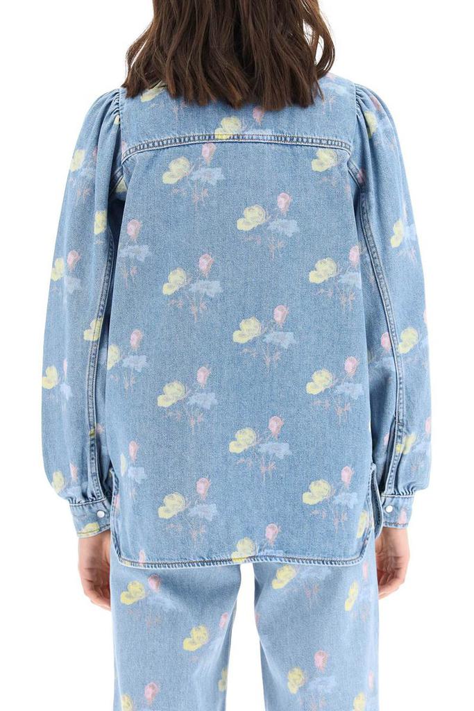 Ganni denim shirt with floral print商品第3张图片规格展示