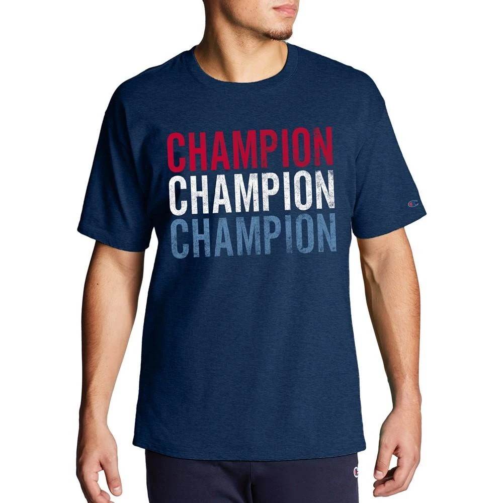 商品CHAMPION|Men's Red, White & Blue Logo Graphic Short-Sleeve T-Shirt,价格¥169,第1张图片