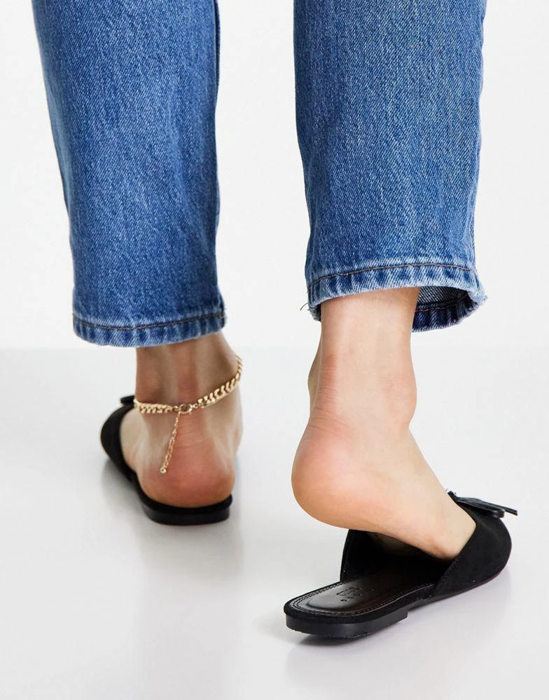 商品ASOS|ASOS DESIGN Lewi pointed flat mules in black,价格¥82,第3张图片详细描述