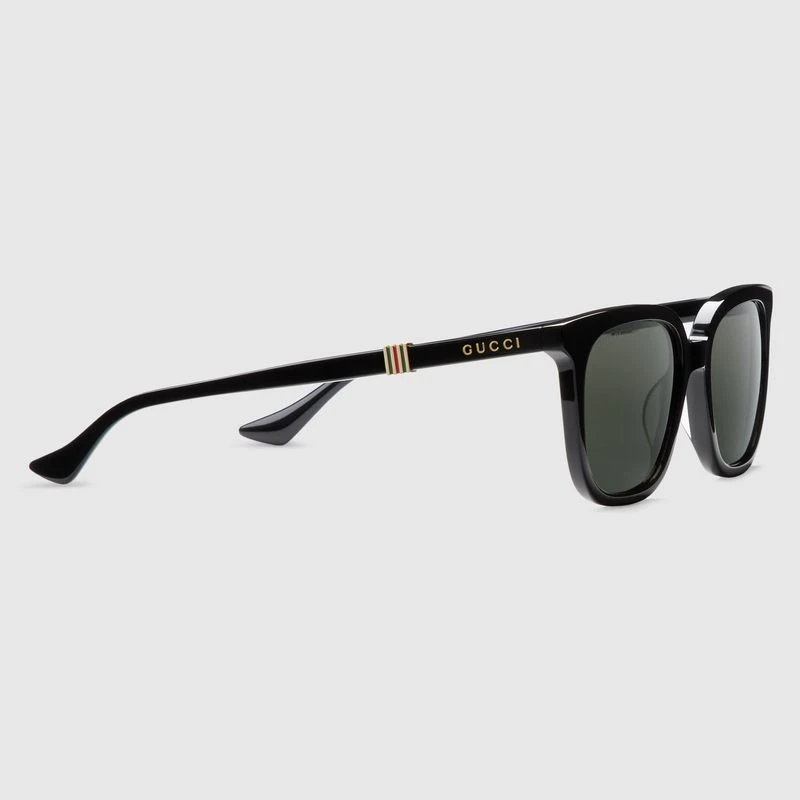 商品Gucci|【预售3-5天】Gucci古驰男士黑色醋酸纤维方形太阳镜墨镜,价格¥2427,第4张图片详细描述