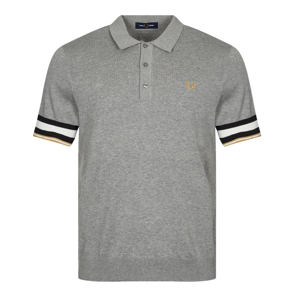 商品Fred Perry|Fred Perry Bold Cuff Knitted Polo Shirt - Steel Marl,价格¥474,第1张图片