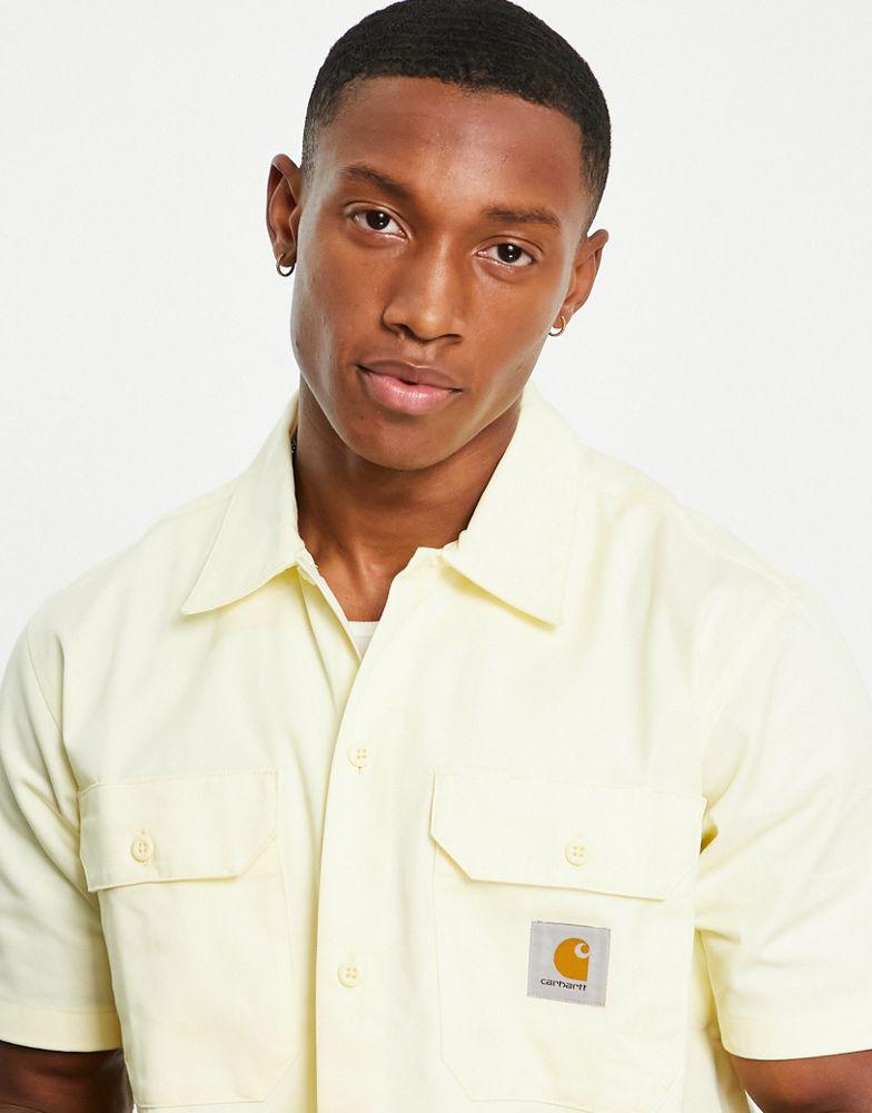Carhartt WIP master short sleeve shirt in yellow商品第4张图片规格展示