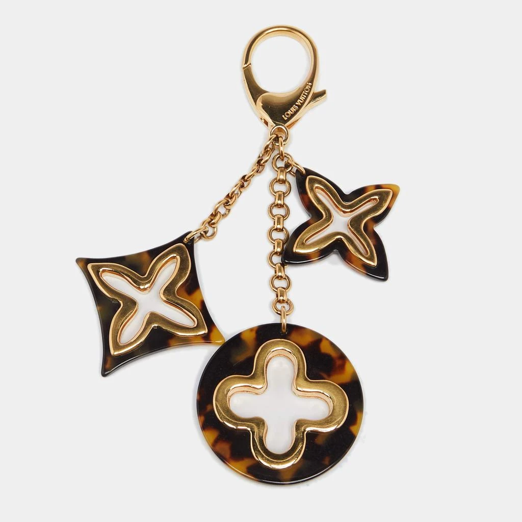 商品[二手商品] Louis Vuitton|Louis Vuitton Tortoise Shell Resin Gold Tone Openwork Monogram Bag Charm,价格¥2145,第1张图片