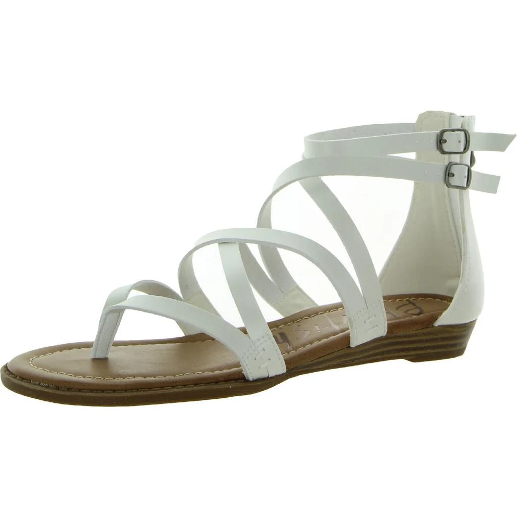 商品Blowfish|Blowfish Womens Bungalow Faux Leather Gladiator Wedge Sandals,价格¥107,第2张图片详细描述