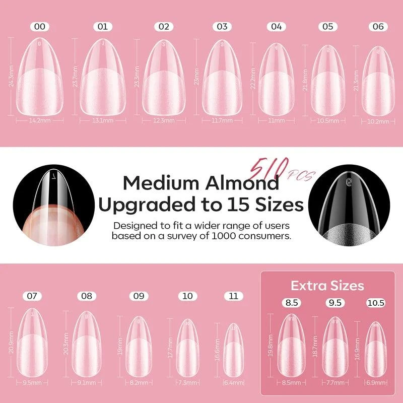 商品[国内直发] MODELONES|Medium Almond Nail Tips Kit,价格¥184,第2张图片详细描述