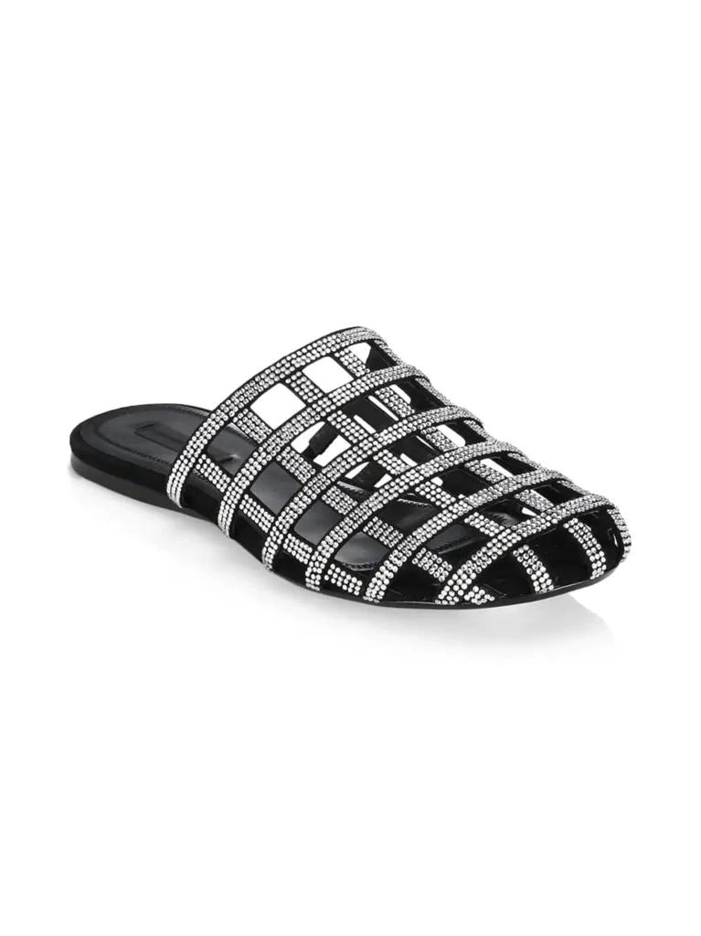 商品Alexander Wang|Alison Leather & Crystal Mules,价格¥1792,第2张图片详细描述