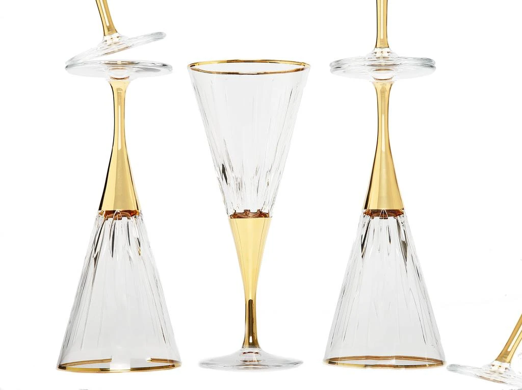 商品Classic Touch Decor|Set of 6 Gold Stemmed Wine Glasses,价格¥1829,第2张图片详细描述