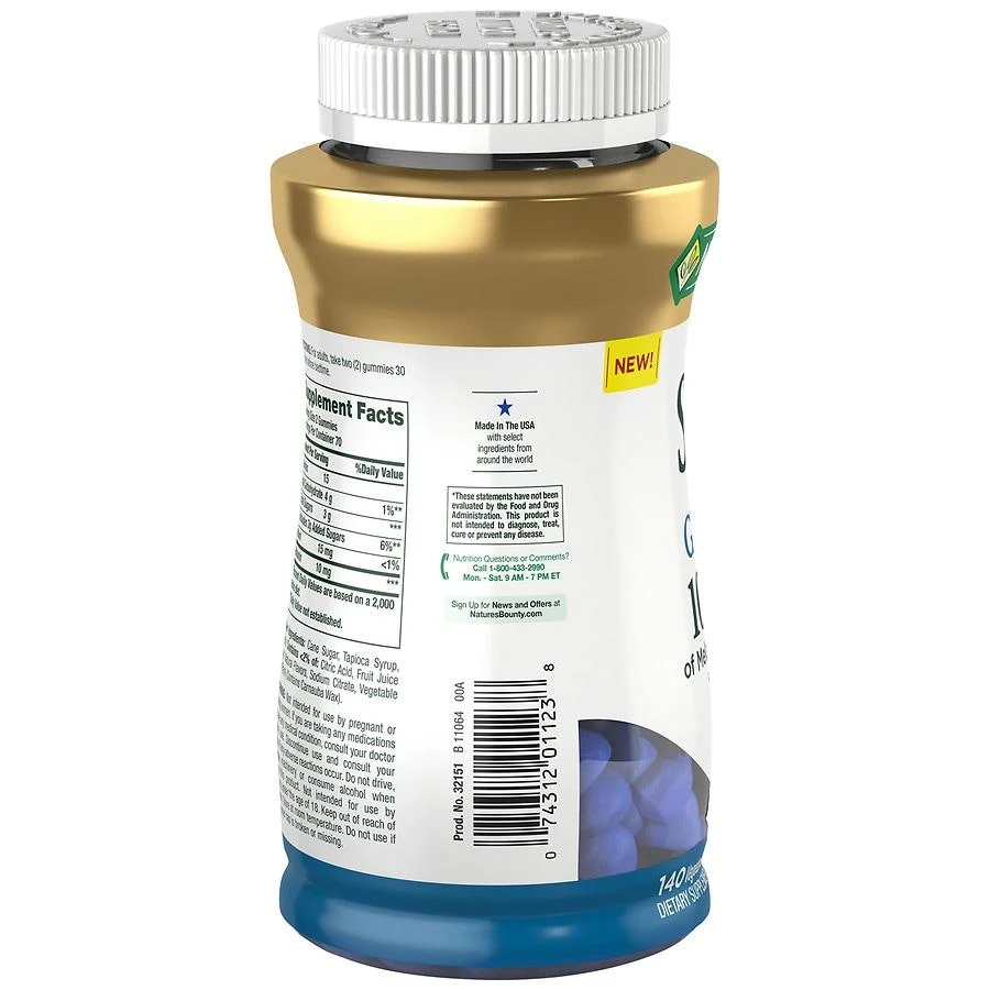 商品Nature's Bounty|10 mg Melatonin Gummies Blueberry,价格¥171,第3张图片详细描述