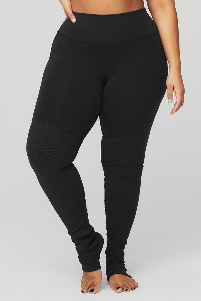 High-Waist Goddess Legging - Black/Black商品第5张图片规格展示