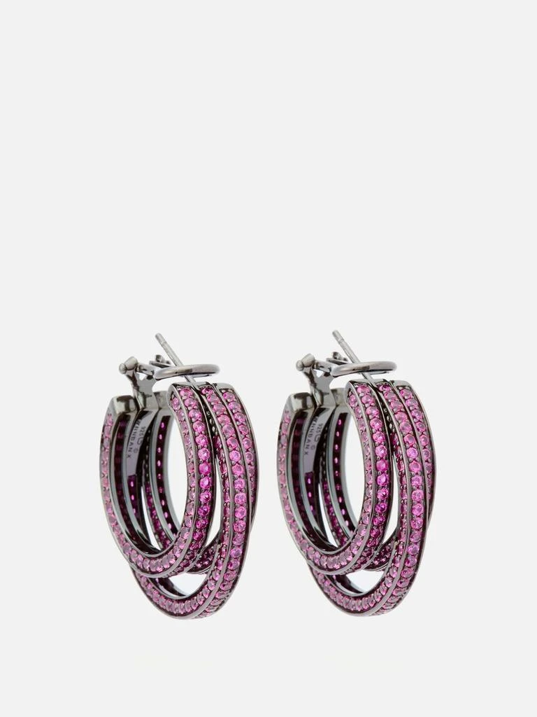 商品Lynn Ban|Sonic sapphire & rhodium triple-hoop earrings,价格¥14579,第1张图片