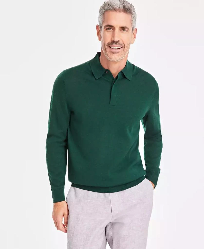 商品Club Room|Men's Merino Wool Blend Polo Sweater, Created for Macy's,价格¥230,第4张图片详细描述