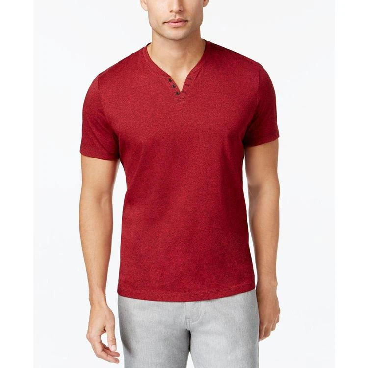 商品Alfani|Men's Stretch Split-Neck Heathered Henley, Only at Macy's,价格¥90,第4张图片详细描述