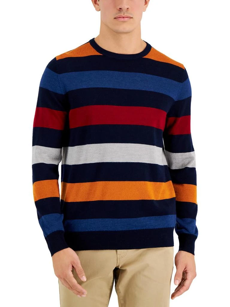 商品Club Room|Mens Merino Wool Blend Striped Pullover Sweater,价格¥177,第2张图片详细描述
