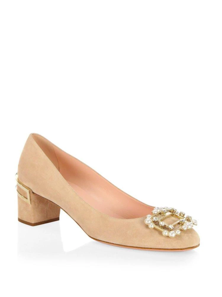 商品Roger Vivier|Isadora Swarovski Strass Embellished Suede Pumps,价格¥4190,第1张图片