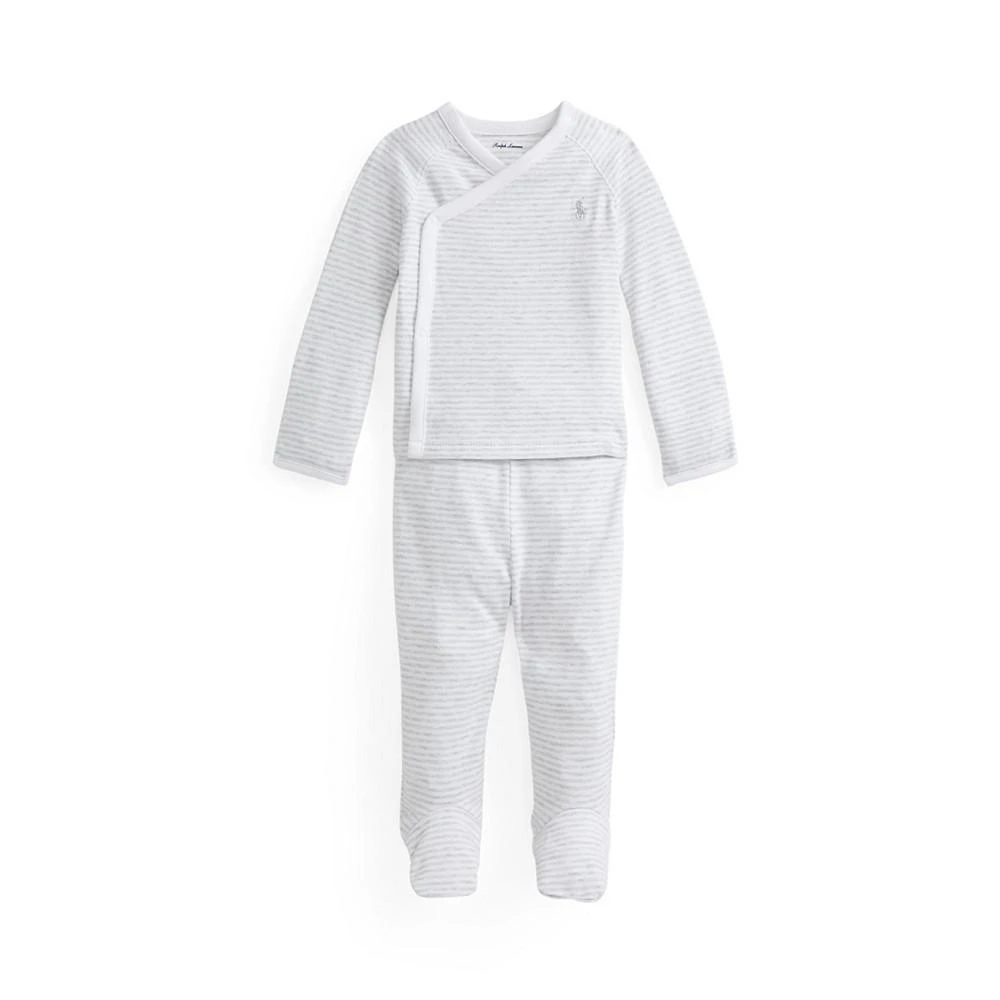 商品Ralph Lauren|Baby Boys Striped Organic Top and Pants, 2 Piece Set,价格¥414,第1张图片