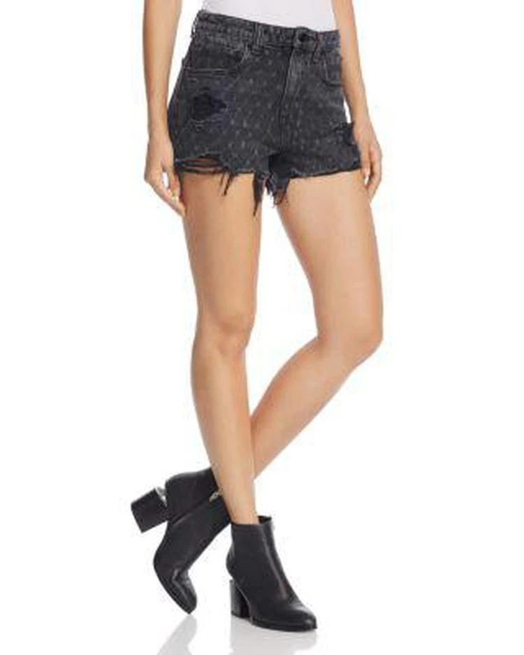 商品Alexander Wang|Bite Net Print 做旧短裤,价格¥552,第1张图片