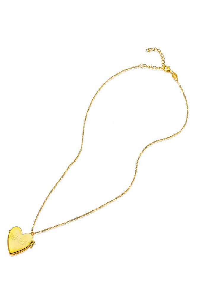 商品ADORNIA|14K Gold Plated Mama Engraved Heart Locket Pendant Necklace,价格¥143,第4张图片详细描述