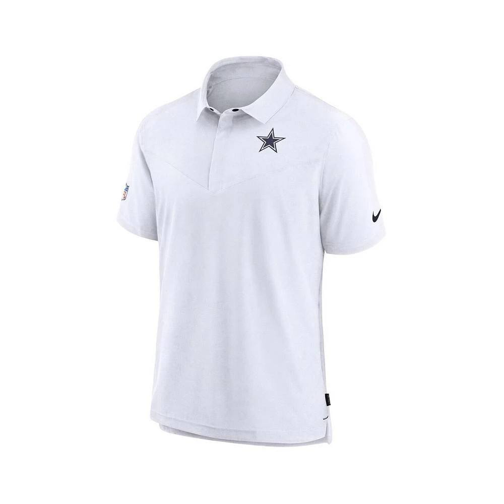 商品NIKE|Men's White Dallas Cowboys Sideline Lockup Performance Polo Shirt,价格¥458,第3张图片详细描述