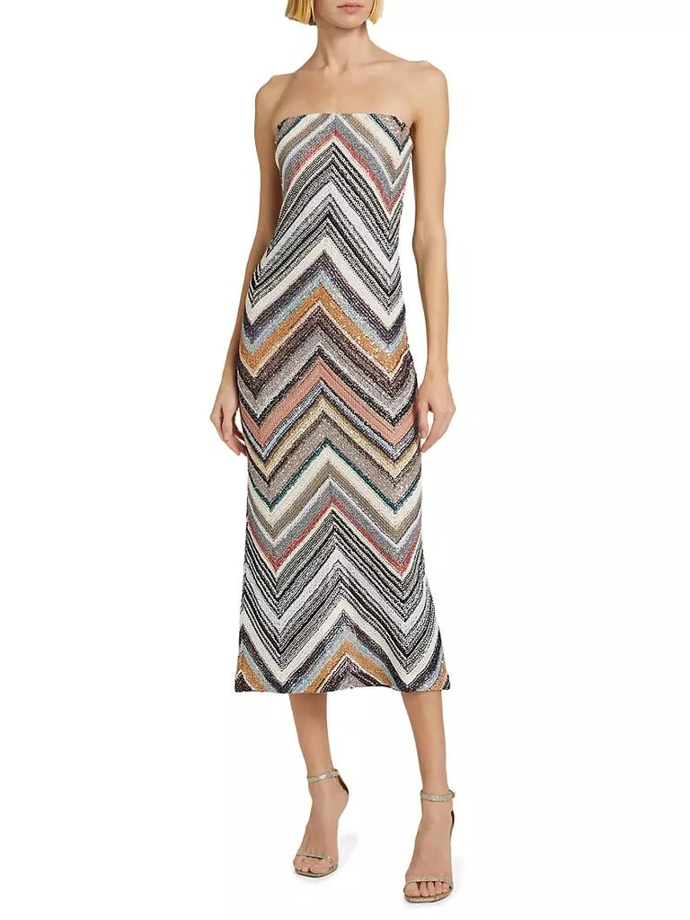 Chevron Sequin Knit Convertible Slipdress 商品
