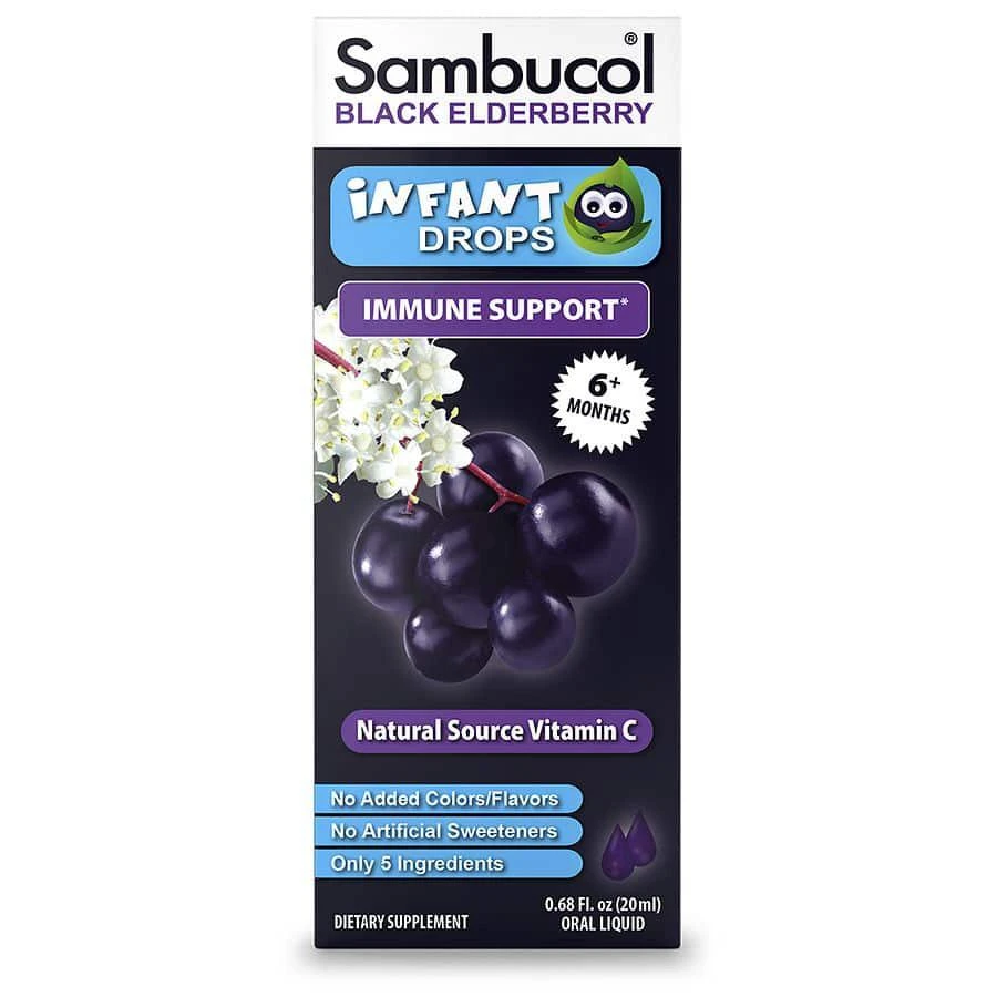 商品Sambucol|Black Elderberry Immune Support Infant Drops with Vitamin C,价格¥67,第1张图片