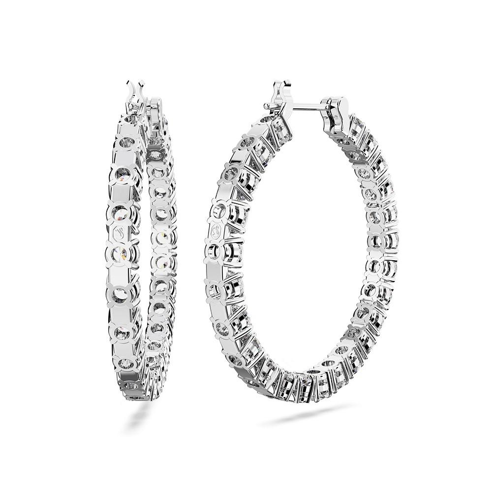 Crystal Round Cut Matrix Hoop Earrings商品第3张图片规格展示