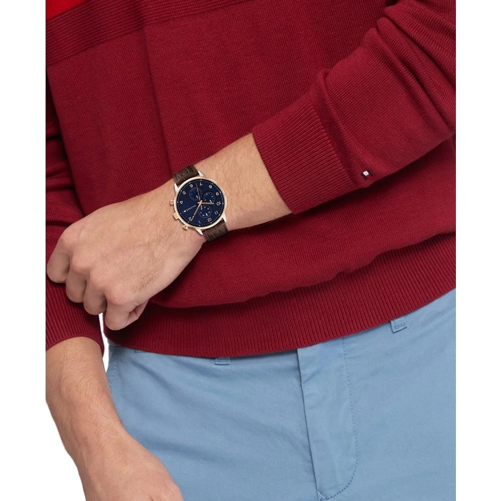 商品Tommy Hilfiger|Men's Brown Leather Strap Watch 44mm,价格¥868,第4张图片详细描述