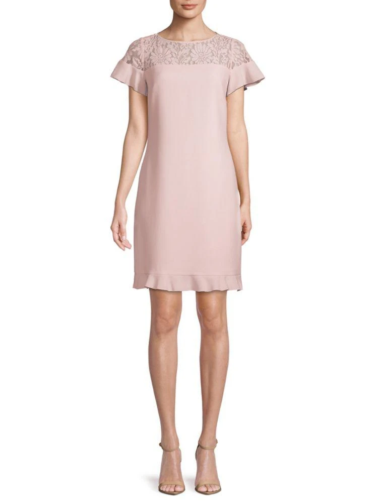 商品Karl Lagerfeld Paris|Lace-Paneled Shift Dress,价格¥375,第1张图片